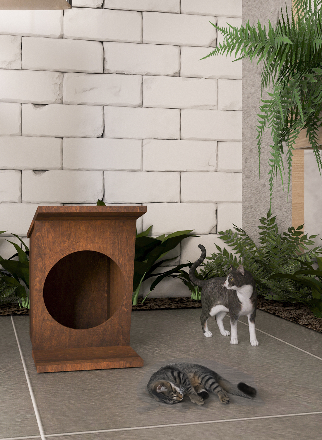Ahşap Mini Kedi Evi-yeni Doğan Evi