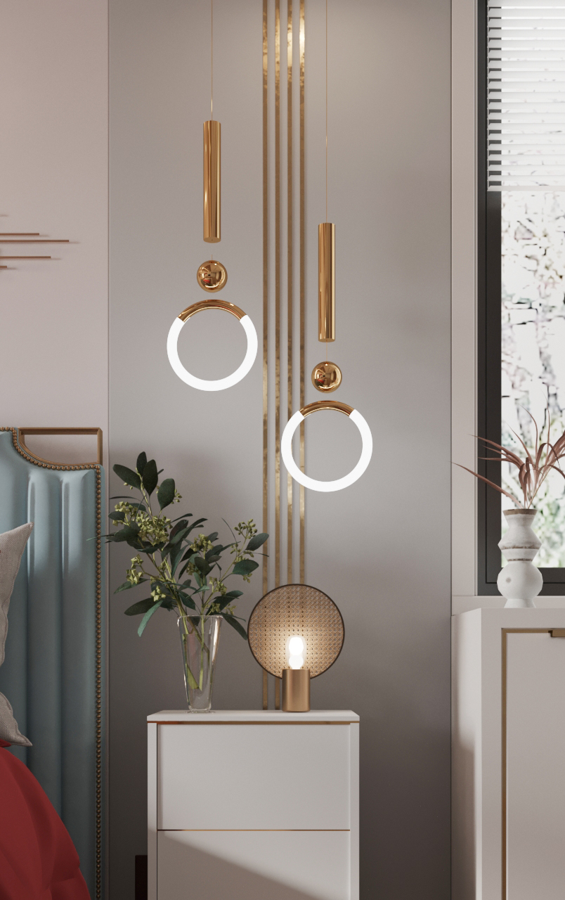 Struer Tekli Gold Ledli 20 Watt Modern Koridor, Yatak Odası Salon Sarkıt Led Avize