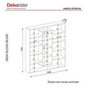 Dekorister Ample Kitaplık Ceviz-beyaz