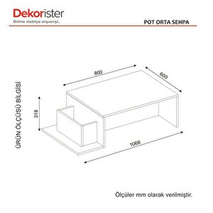 Dekorister Pot Orta Sehpa Beyaz-cordoba