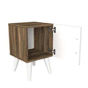 Dekorister Bellini 1 Kapaklı Komodin Beyaz-ceviz