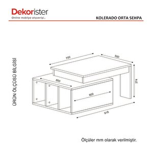 Dekorister Kolerado Orta Sehpa Beyaz-ceviz