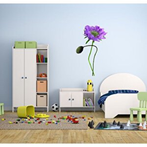 Duvar Çıkartma Stıcker Dekoratif Duvar Kağıdı,Süs Mor Çiçekli  Pvc 70X50X0,5Cm