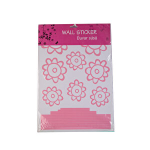 Duvar Çıkartma Stıcker Dekoratif Duvar Kağıdı,Süs  Pembe Papatyalı Pvc 48X33X0,5Cm