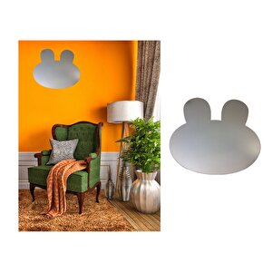 Aynalı Duvar Çıkartma Stıcker Dekoratif Duvar Kağıdı,Süs  Tavşan Şekilli 20X20X0,6Cm