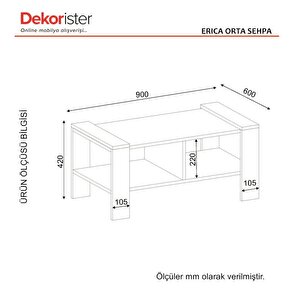 Dekorister Erica Orta Sehpa Beyaz-ceviz