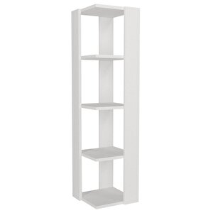 Dekorister Venita Köşe Kitaplık Beyaz