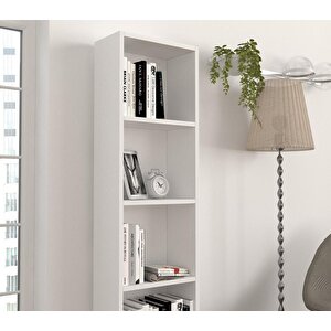 Cansu D 5 Raflı Kitaplık Beyaz Genişlik: 39 cm