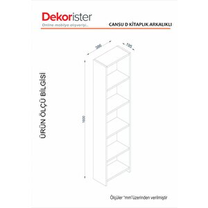 Dekorister Cansu D 5 Raflı Kitaplık Beyaz