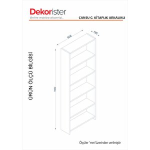 Dekorister Cansu G 5 Raflı  Kitaplık Beyaz