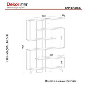 Dekorister Rain Kitaplık Beyaz-ceviz