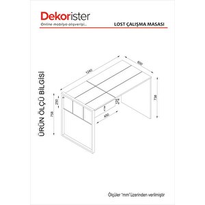 Dekorister Lost Metal Çalışma Masası Ceviz