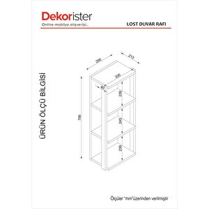 Dekorister Lost Metal Duvar Rafı Ceviz