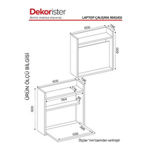 Dekorister Laptop Çalışma Masası Beyaz-ceviz