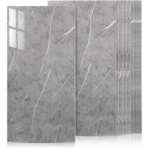 30x60 Cm Açık Gri Mermer Desenli Kendinden Yapışkanlı Seramik Köpük Banyo PVC Duvar Paneli-6034