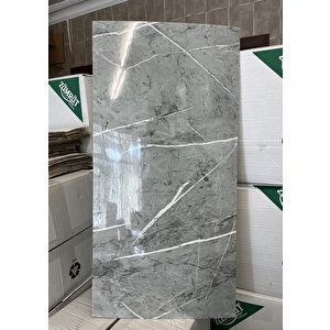 30x60 Cm Açık Gri Mermer Desenli Kendinden Yapışkanlı Seramik Köpük Banyo PVC Duvar Paneli