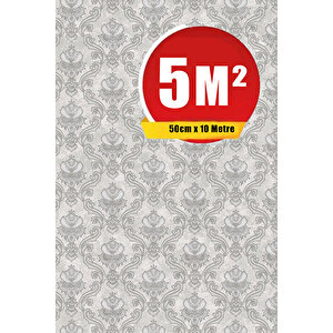 Zümrüt Exclusive 5620 Gri Küçük Damask Desen Duvar Duvar Kağıdı 5M²