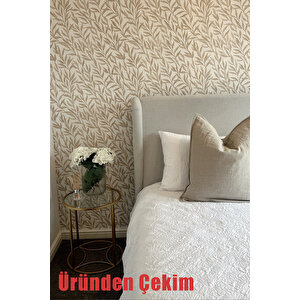 Bien Exclusive 5340 Söğüt Yaprakları Desen Bej Krem Renk Duvar Kağıdı 5,30 M²