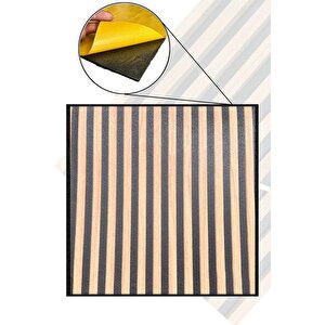 70x70cm 0,50M² Lambri Panel Ahşap Duvar Çıtası Desenli Kendinden Yapışkanlı Akustik Duvar Paneli Köpük -1404
