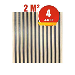4 Adet, 70x70cm 0,50M² Lambri Panel Ahşap Duvar Çıtası Desenli Kendinden Yapışkanlı Akustik Duvar Paneli Köpük -1404