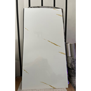 30x60 Cm Beyaz Gold Mermer Desenli Kendinden Yapışkanlı Mutfak Banyo Kaplama PVC Panel-mf1