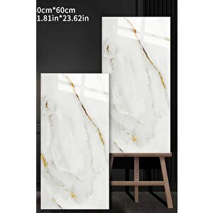 30x60 Cm Beyaz Bej Gold Mermer Desenl Kendinden Yapışkanlı Mutfak Banyo Kaplama Pvc Panel-M107