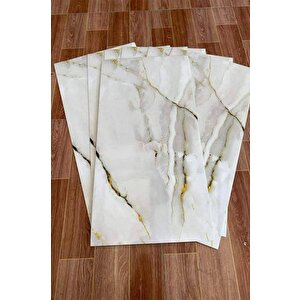 30x60 Cm Beyaz Bej Gold Mermer Desenl Kendinden Yapışkanlı Mutfak Banyo Kaplama Pvc Panel-M107