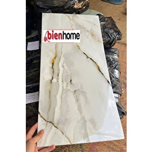 30x60 Cm Beyaz Bej Gold Mermer Desenl Kendinden Yapışkanlı Mutfak Banyo Kaplama Pvc Panel-M107