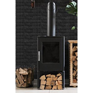 70x70cm 0,50M² Black Siyah Taş Tuğla Kendinden Yapışkanlı Duvar Paneli Köpük