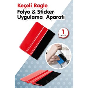 Keçeli Ragle Folyo Yapıştırma Aparatı, Yapışkanlı Folyo Yapıştırma Çekme Aparatı Cam Filmi Uygulama