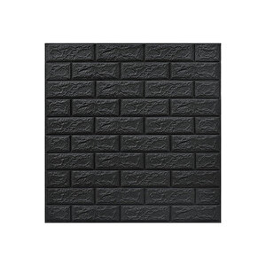 70x70cm 0,50M² Black Siyah Taş Tuğla Kendinden Yapışkanlı Duvar Paneli Köpük
