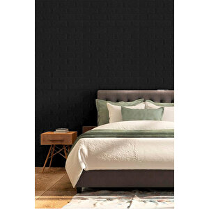 70x70cm 0,50M² Black Siyah Taş Tuğla Kendinden Yapışkanlı Duvar Paneli Köpük