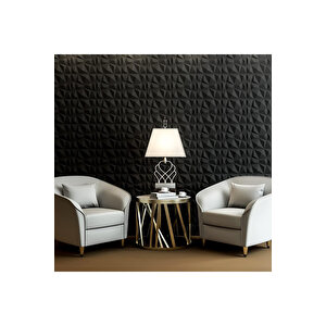 Yeni 70x70cm 0,50M² Siyah Kendinden Yapışkanlı Piramit Duvar Paneli Köpük dia2
