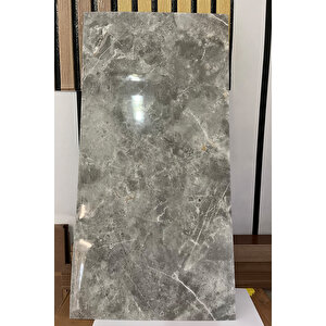 30x60 Cm Lüx Gri Mermer Desenli Kendinden Yapışkanlı Seramik Köpük Banyo PVC Duvar Paneli-M090