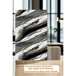 30x60 Cm Gold Damar Mermer Desenli Kendinden Yapışkanlı Mutfak Banyo Wc Kaplama Pvc Panel-MR15