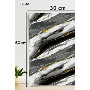 30x60 Cm Gold Damar Mermer Desenli Kendinden Yapışkanlı Mutfak Banyo Wc Kaplama Pvc Panel-MR15