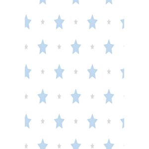 Zümrüt Kids 412-2 Açık Mavi Gri Yıldız Çocuk Duvar Kağıdı 5,33 M²