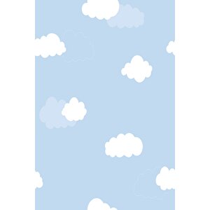 Zümrüt Kids 405-2 Mavi Bulut Desenli Çocuk Duvar Kağıdı 5,33 M²