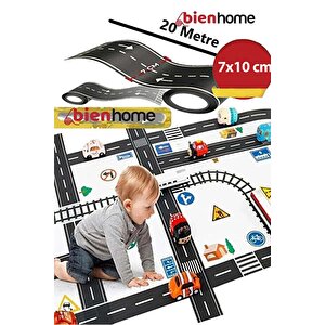 "BienHome Otobant Eğitici Yol Yapım Oyun Bandı Eğlenceli Trafik Bantı Road Tape Oyun Bandı 7 cm 10 Metre "