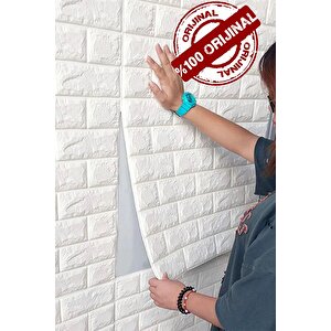 70x7 Cm Beyaz 3d Dekoratif Kendinden Yapışkanlı Esnek Duvar Kağıdı Kaplama Paneli Köpük