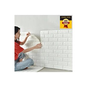 70x7 Cm Beyaz 3d Dekoratif Kendinden Yapışkanlı Esnek Duvar Kağıdı Kaplama Paneli Köpük