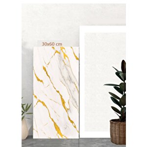 30x60 Cm Gold Damar Mermer Desenli Kendinden Yapışkanlı Mutfak Banyo Wc Kaplama Pvc Panel-MR16