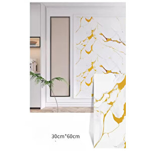 30x60 Cm Gold Damar Mermer Desenli Kendinden Yapışkanlı Mutfak Banyo Wc Kaplama Pvc Panel-MR16