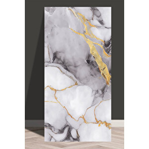 30x60 Cm Gri  Damar Mermer Desenli Kendinden Yapışkanlı Mutfak Banyo Wc Kaplama Pvc Panel-MR14