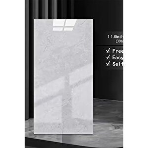 10 Adet 30x60cm Lüx Açık Gri Kendinden Yapışkanlı Antrasit Pvc Döşemesi Köpük Panel M1012