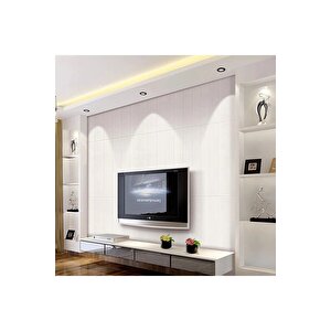 70x35cm 0,25 m2 Kendinden Yapışkanlı Beyaz Ahşap Kendinden Yapışkanlı Esnek Lambri Duvar Paneli
