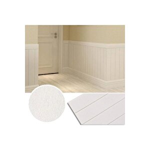 4 Adet, 70x70cm 0,50 m2 Kendinden Yapışkanlı Beyaz Ahşap Kendinden Yapışkanlı Esnek Lambri Duvar Paneli