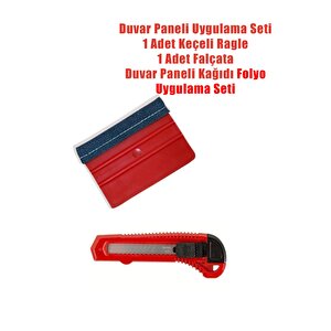 Duvar Paneli Uygulama Seti 1 Adet Keçeli Ragle 1 Adet Falçata Duvar Paneli Kağıdı Folyo Uygulama Seti