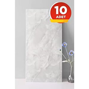 10 Adet 30x60 Cm Gri Bulut Mermer Desenli Kendinden Yapışkanlı Mutfak Banyo Wc Kaplama Duvar Paneli M9