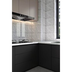 30x60 Cm Gri Bulut Mermer Desenli Kendinden Yapışkanlı Mutfak Banyo Wc Kaplama Duvar Paneli mr9